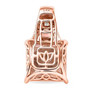 back view of morganite padparadscha sapphire and diamond pendant necklace in solid 14k rose gold
