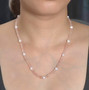 Rose-quartz-rondelle-fresh-water-pearl-sterling-silver-necklace-model-GGS5175