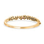 back view of bezel set multi color tourmaline and white zircon bangle bracelet in 18k yellow gold over sterling silver
