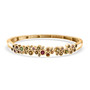 bezel set multi color tourmaline and white zircon bangle bracelet in 18k yellow gold over sterling silver