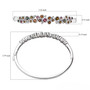 bezel set multi color tourmaline and white zircon bangle bracelet in 18k yellow gold over sterling silver shown for size comparison