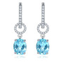 natural gemstone dangle earrings in rhodium over sterling silver