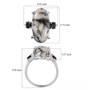 austrian pinolith and black spinel trilogy ring in rhodium over sterling silver shown for size comparison