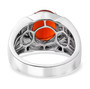 full view of mexican fire opal solitaire gents ring in solid 950 platinum