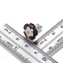 garnet white zircon and citrine flower stud earrings in rhodium over sterling silver shown for size comparison