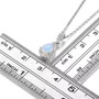 pear ethiopian opal and white zircon halo pendant necklace in rhodium over sterling silver shown for size comparison