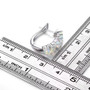 ethiopian opal and white zircon hoop earrings in rhodium over sterling silver shown for size comparison