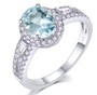 full view of ethiopian opal and white zircon ring in rhodium over sterling silver