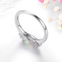 back view of ethiopian opal and white zircon ring in rhodium over sterling silver