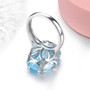 back view of sky blue topaz solitaire ring in rhodium over sterling silver