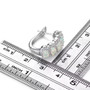 ethiopian opal and white zircon hoop earrings in rhodium over sterling silver shown for size comparison