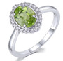 full view of garnet and white zircon halo ring in rhodium over sterling silver
