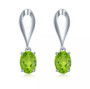 natural gemstone drop earrings in rhodium over sterling silver