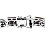clasp detail of chocolate sapphire tennis bracelet in rhodium over sterling silver