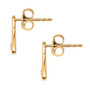 side view of open heart lab diamond jewelry set in 18k yellow gold over sterling silver