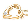 lab grown diamond open heart yellow gold over sterling silver pendant necklace side