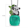 panda multi gemstone pendant necklace in rhodium over sterling silver shown for size comparison