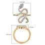 white zircon snake ring in 18k yellow gold over sterling silver shown for size comparison