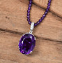 Amethyst-zircon-rondelle-beaded-sterling-silver-necklace-live-GGS5216