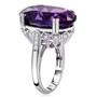 amethyst and white zircon rhodium over sterling silver cocktail ring side profile