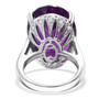 african amethyst and white zircon cocktail ring in rhodium over sterling silver
