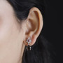 Smoky-quartz-multi-gem-earrings-model-GGS1551