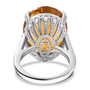 brazilian citrine and white zircon cocktail ring in rhodium over sterling silver