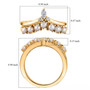 freshwater pearl and moissanite chevron stackable two ring set in 18k yellow gold over sterling silver shown for size comparison