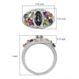 mystic topaz and multi gemstone ring in rhodium over sterling silver shown for size comparison