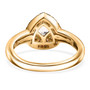 back view of rainbow moonstone and brown zircon double halo ring in 18k yellow gold over sterling silver