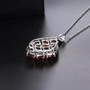 garnet cluster pendant necklace in rhodium over sterling silver