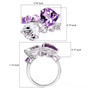 rose de france amethyst and white topaz heart bypass ring in rhodium over sterling silver shown for size comparison