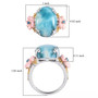 Larimar-multi-gem-flower-two-tone-sterling-silver-ring-scale-GGS5226