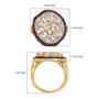 rainbow moonstone brown and white zircon ring in 18k yellow gold over sterling silver shown for size comparison