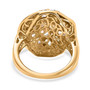 back view of rainbow moonstone brown and white zircon ring in 18k yellow gold over sterling silver
