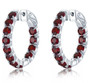 multi gemstone hoop earrings in rhodium over sterling silver