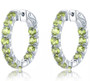 multi gemstone hoop earrings in rhodium over sterling silver