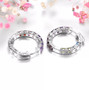 multi gemstone hoop earrings in rhodium over sterling silver