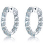 multi gemstone hoop earrings in rhodium over sterling silver