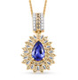 tanzanite yellow sapphire and diamond pendant necklace in 18k yellow gold over sterling silver