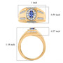 tanzanite and zircon gents ring in 18k yellow gold over sterling silver shown for size comparison