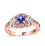 tanzanite pink sapphire and zircon ring in 18k rose gold over sterling silver
