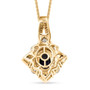 back view of tanzanite yellow sapphire and moissanite pendant necklace in 18k yellow gold over sterling silver