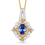 tanzanite yellow sapphire and moissanite pendant necklace in 18k yellow gold over sterling silver
