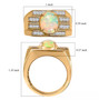 ethiopian opal and diamond gents ring in solid 14k yellow gold shown for size comparison
