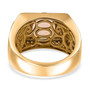 full view of ethiopian opal and diamond gents ring in solid 14k yellow gold