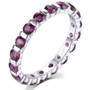 rhodolite garnet eternity band ring in rhodium over sterling silver