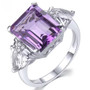 amethyst and white topaz ring in rhodium over sterling silver