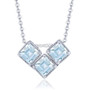 Rhodolite Garnet or Aquamarine Multi Style Pendant Necklace in Rhodium over Sterling Silver 1.2ctw