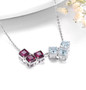 Rhodolite Garnet or Aquamarine Multi Style Pendant Necklace in Rhodium over Sterling Silver 1.2ctw